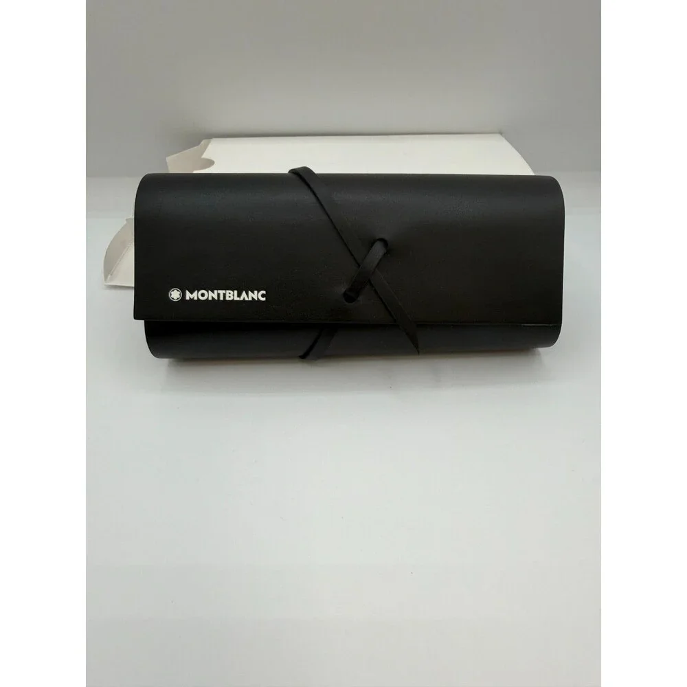 Montblanc Eyeglasses Sunglasses Roll Case Box Cloth Authentic Black Leather